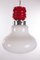 Vintage Hanging Lamp with Red and White Milk Glass, 1960s 2