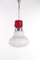 Vintage Hanging Lamp with Red and White Milk Glass, 1960s, Image 1