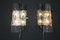 Emerald Green Murano Glass and Crystal Sconces on Silver Frame, 2000, Set of 2 10
