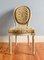 Medaillon Armlehnstuhl & Beistellstuhl aus Lackiertem Holz im Louis XVI Stil, 1950er, 2er Set 6