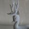 Figura de ciervo de vidrio sobre pedestal de mármol de Istvan Komaromy, Reino Unido, años 50, Imagen 6