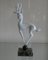 Glas Hirsch Figur auf Marmorsockel von Istvan Komaromy, UK, 1950er 3