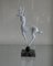 Glass Stag Figurine on Marble Plinth by Istvan Komaromy, UK, 1950s, Image 1