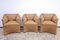 Brown Leather Tentazione Armchairs by Mario Bellini for Cassina, Set of 3 1
