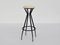 High Metal Single Bar Stool with Dedar Wool Seat, Italy, 1960, Image 1