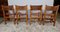 Vintage Chairs in Elm and Leather from Maison Regain, 1970, Set of 4 6