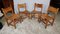 Vintage Chairs in Elm and Leather from Maison Regain, 1970, Set of 4 1