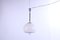 Lámpara colgante alemana de opalina con cable de armónica era espacial, años 60, Imagen 7