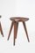 Carved Wooden Stools by Mogens Lassen, 1960s, Set of 2 7