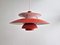 Lampe à Suspension Ph5 Rouge par Poul Henningsen pour Louis Poulsen, Danemark 1