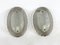 Large Italian Oval Curved Glass Sconces by Cristal Art., 1960s , Set of 2 1