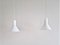 White Mini P&T Pendant Lamps by Michael Bang for Holmegaard, Denmark, 1970s, Set of 2 3