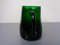 Decantador y vaso italiano de vidrio verde, años 60. Juego de 7, Imagen 14