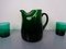 Decanter e bicchiere in vetro verde, Italia, anni '60, set di 7, Immagine 8