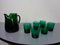 Italian Green Glass Decanter & Tumbler, 1960s, Set of 7 3