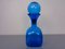 Italian Blue Glass Decanter with Stopper from Empoli, 1960s 5