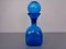 Decanter in vetro blu con tappo di Empoli, Italia, anni '60, Immagine 1