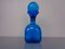 Decanter in vetro blu con tappo di Empoli, Italia, anni '60, Immagine 4