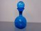 Decanter in vetro blu con tappo di Empoli, Italia, anni '60, Immagine 2