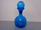 Italian Blue Glass Decanter with Stopper from Empoli, 1960s 2