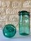 Vintage French Jars in Emerald Green Glass by Lideale, 1940s, Set of 2, Image 9