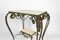 French Art Deco Rolling Service Table in Wrought Iron and Travertine, 1940s 13