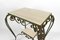 French Art Deco Rolling Service Table in Wrought Iron and Travertine, 1940s 11