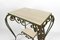 French Art Deco Rolling Service Table in Wrought Iron and Travertine, 1940s, Image 11
