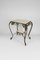 French Art Deco Rolling Service Table in Wrought Iron and Travertine, 1940s 3