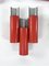 Mid-Century Italian Red and Chrome Wall Lamps from Stilnovo, 1970s, Set of 10 1