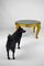 Tavolino Art Déco dorato con ripiano in marmo di Maison Jansen, anni '40, Immagine 19