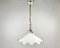 Long Vintage Ceiling Lamp with White Glass Shade & Metal Fitting 1
