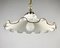 Long Vintage Ceiling Lamp with White Glass Shade & Metal Fitting 3