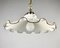 Long Vintage Ceiling Lamp with White Glass Shade & Metal Fitting, Image 3