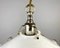 Long Vintage Ceiling Lamp with White Glass Shade & Metal Fitting 5