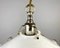 Long Vintage Ceiling Lamp with White Glass Shade & Metal Fitting, Image 5