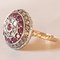 Vintage 14k Yellow Gold and Silver Diamond Patch Ring with Ruby, 1960s 1