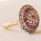 Vintage 14k Yellow Gold and Silver Diamond Patch Ring with Ruby, 1960s 5