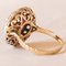 Vintage 14 Karat Gelbgold & Silber Diamant Patch Ring mit Rubin, 1960er 3