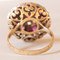 Vintage 14 Karat Gelbgold & Silber Diamant Patch Ring mit Rubin, 1960er 8