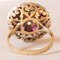 Vintage 14k Yellow Gold and Silver Diamond Patch Ring with Ruby, 1960s, Image 8
