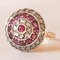 Vintage 14k Yellow Gold and Silver Diamond Patch Ring with Ruby, 1960s 2