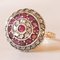 Vintage 14k Yellow Gold and Silver Diamond Patch Ring with Ruby, 1960s, Image 2