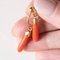 Aretes colgantes vintage de oro amarillo de 18 k con coral naranja, años 40, Imagen 3