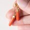 Vintage 18k Yellow Gold Pendant Earrings with Orange Coral, 1940s 3