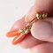 Vintage 18k Yellow Gold Pendant Earrings with Orange Coral, 1940s 4