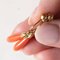 Vintage 18k Yellow Gold Pendant Earrings with Orange Coral, 1940s, Image 4