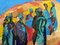 Brita Hansson, Mid Century Modern Swedish Figurative Oil Painting by Brita Hansson, the Parade, 1950s, Oil 4