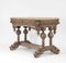 Antique English Bleached Carved Oak Hall Centre Table with Drawer, 1890s, Image 1