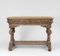 Antique English Bleached Carved Oak Hall Centre Table with Drawer, 1890s 4